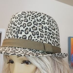 Marciano Leopard Print Fedora with Tan Band